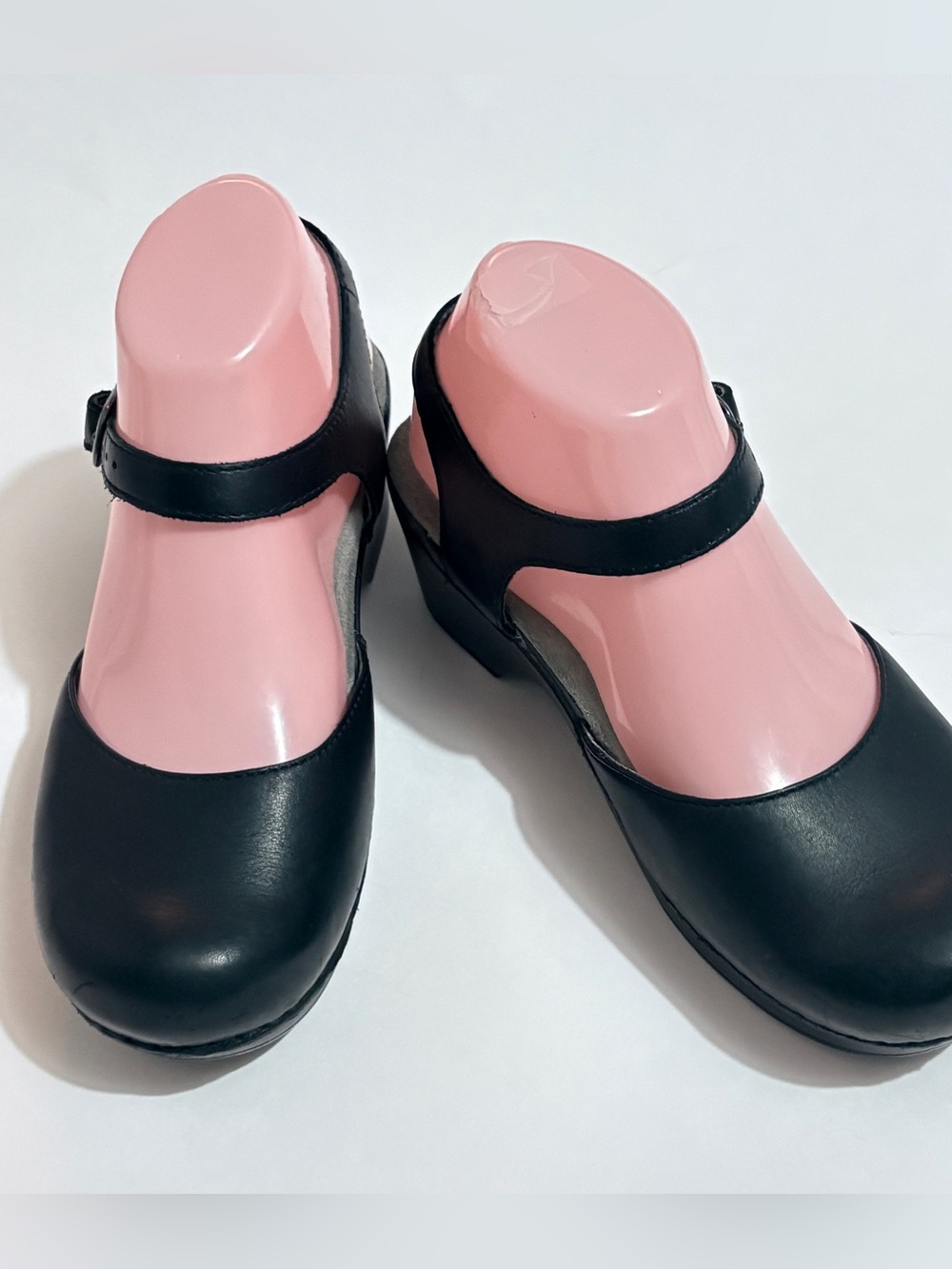 Dansko Sam Black Soft Full Grain Leather Mary Jane Clog 6.5-7 Womens Sz 37